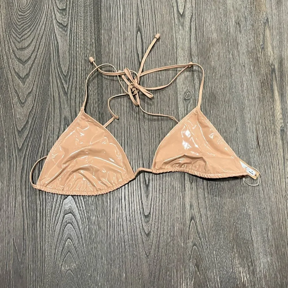 NWT Skims Textured Bikini Story Triangle Top Halter Neck Swimwear Ochre 3X